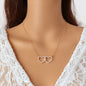 Elegant Gift Anniversary Jewellery Gold Chain Pearl Double Heart Charm Necklace - UrbanNest Co