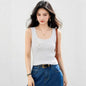 Fashionable Floral 3D Embellished U - Neck Sleeveless Crop Top for Women Slim Fit Design - UrbanNest Co