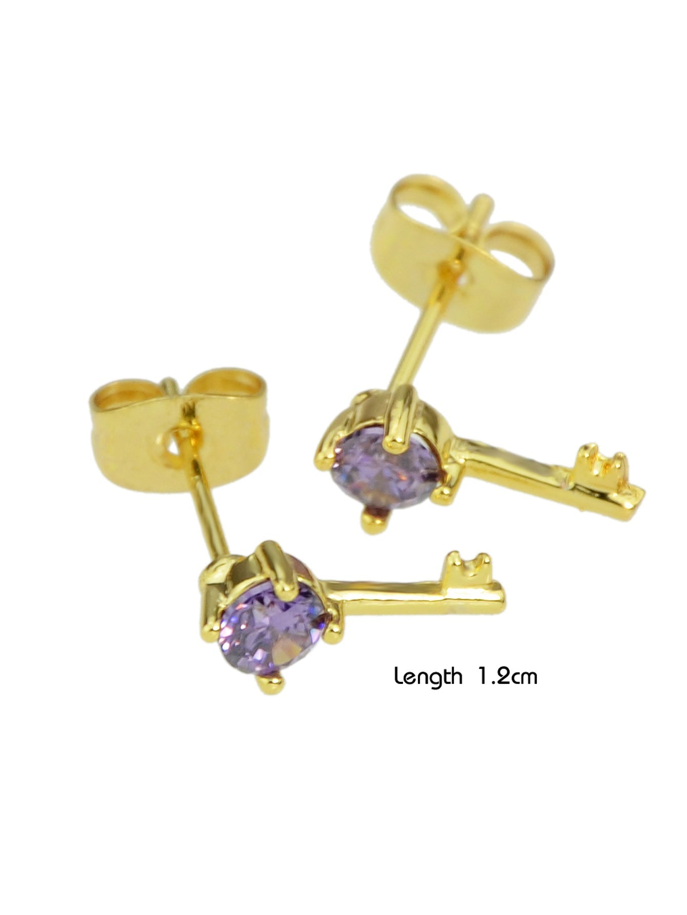 Perfect Wedding Engagement Jewellery Created Cubic Zirconia Key Stud Earrings - UrbanNest Co