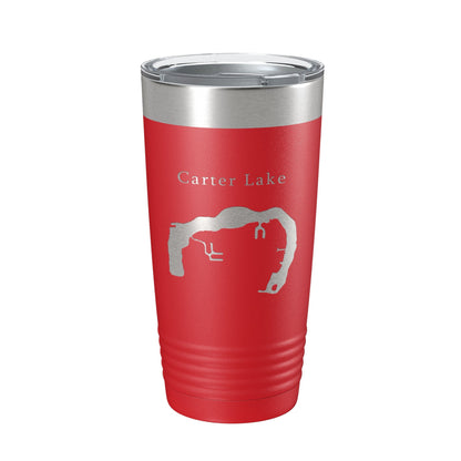 Carter Lake Map Tumbler Travel Mug Insulated Laser Engraved Coffee Cup Iowa Omaha Nebraska 20 oz - UrbanNest Co