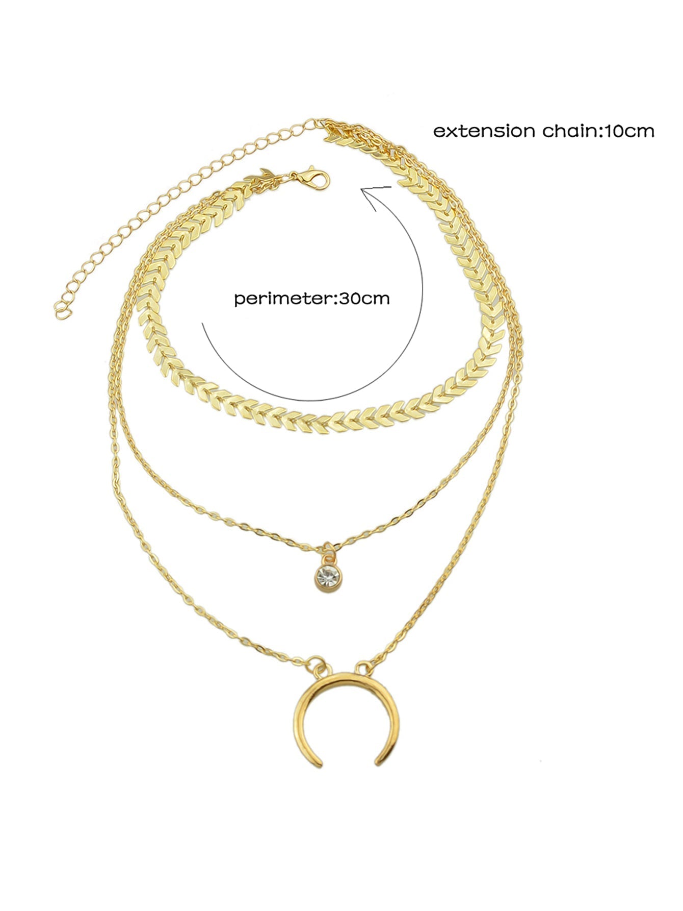 Boho Chic Jewelry Multi - layer Gold Silver Chain Rhinestone Horns Charm Necklace - UrbanNest Co