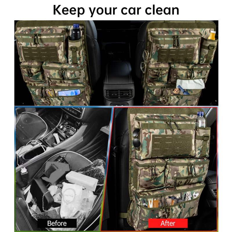 Tactical Car Seat Organizer - Universal Rear Seat Hanging Storage Bag, Multi - Purpose Travel Gear Organizer for SUV/Jeep/Van - UrbanNest Co