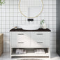 NNEVL Bathroom Countertop Dark Brown 120x50x4 cm Treated Solid Wood - UrbanNest Co