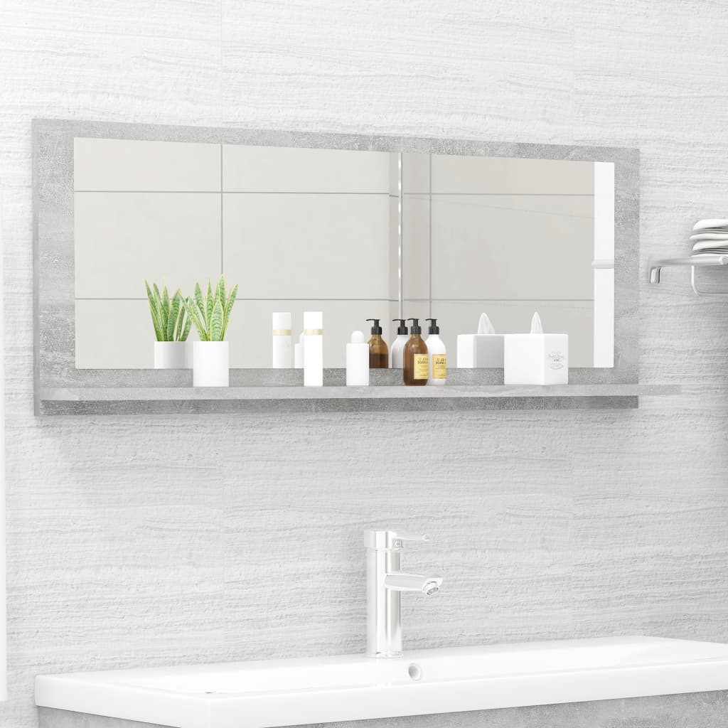 NNEVL Bathroom Mirror Concrete Grey 100cm Chipboard - UrbanNest Co