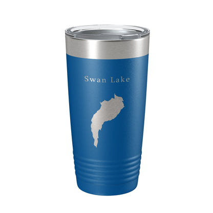 Swan Lake Map Tumbler Travel Mug Insulated Laser Engraved Coffee Cup Maine 20 oz - UrbanNest Co