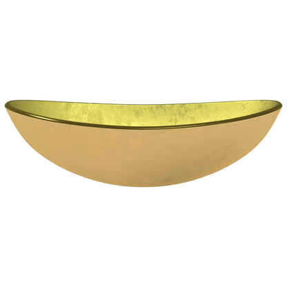 NNEVL Basin Tempered Glass 54.5x35x15.5 cm Gold - UrbanNest Co