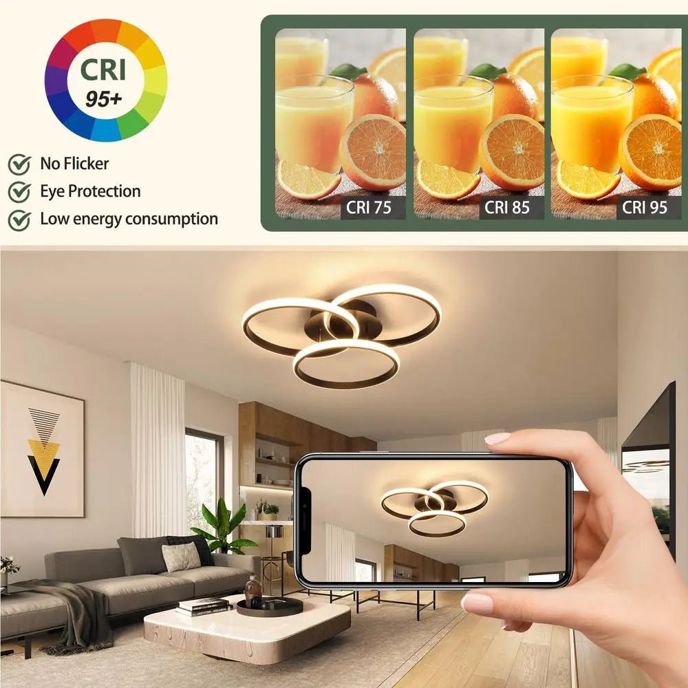 Dimmable LED Ceiling Light Fixtures with Remote Control, Suitable for Bedroom, Living Room, Dining Room, Kitchen (3000K - 6500K) - UrbanNest Co