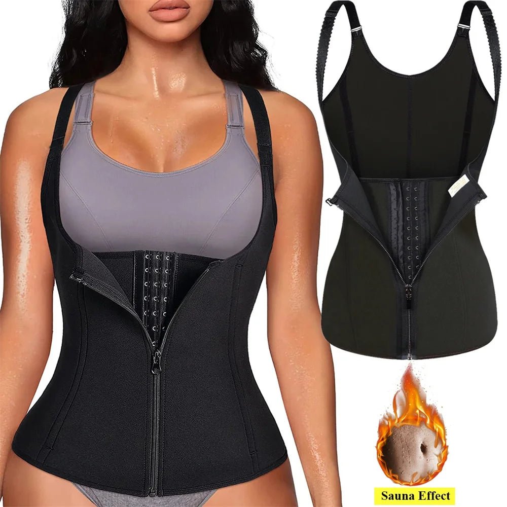Waist Trainer Tank Top For Women Zipper Body Shaper Tummy Control - UrbanNest Co