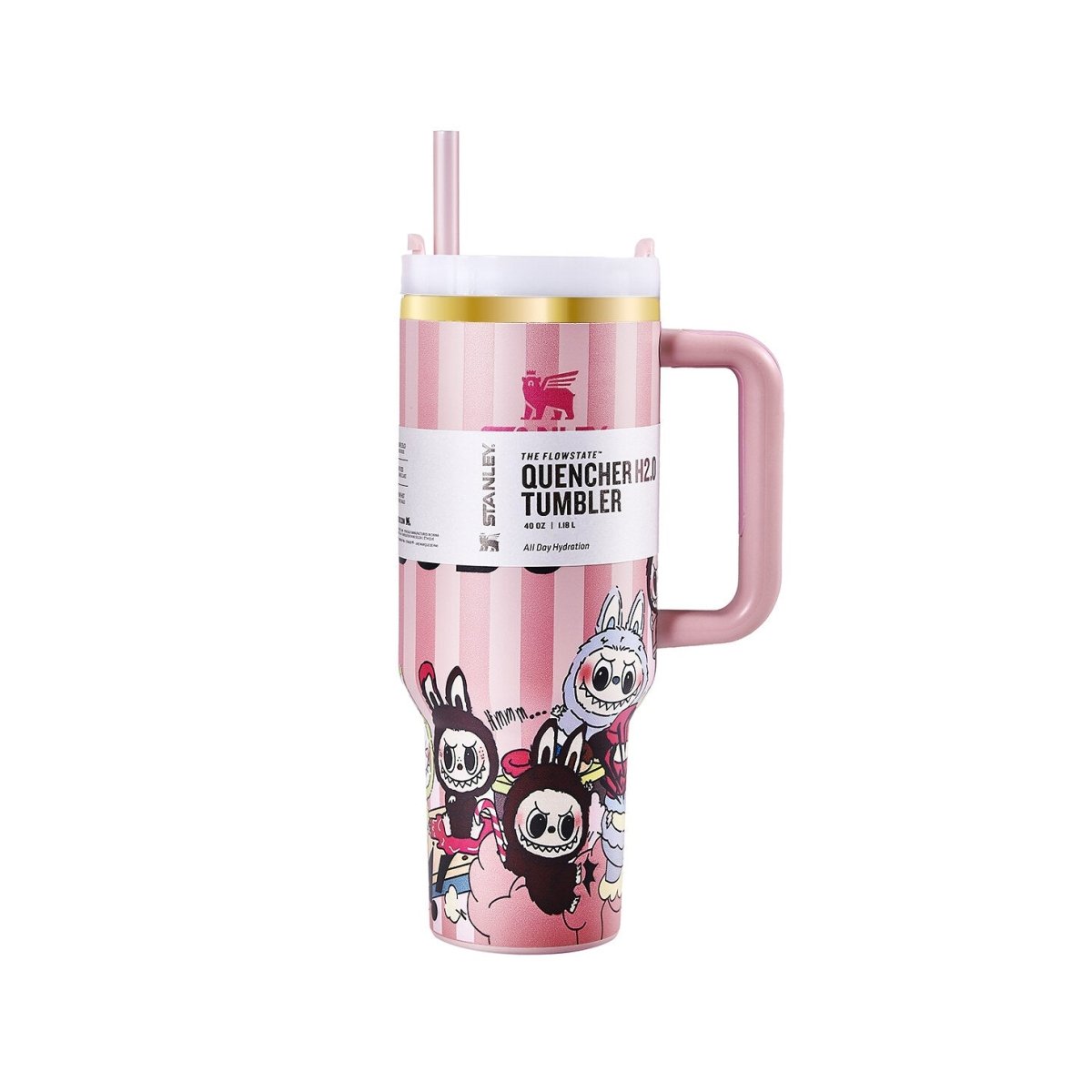Stanley x Labubu Limited Edition Tumbler Pink Stripe Quencher - UrbanNest Co