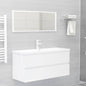 NNEVL 2 Piece Bathroom Furniture Set High Gloss White Chipboard - UrbanNest Co