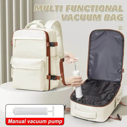 Ryanair Approved 40x20x25 Cabin Bag - Vacuum Compression Travel Backpack & 42x29x15 Storage Bag, Laptop Compartment - UrbanNest Co