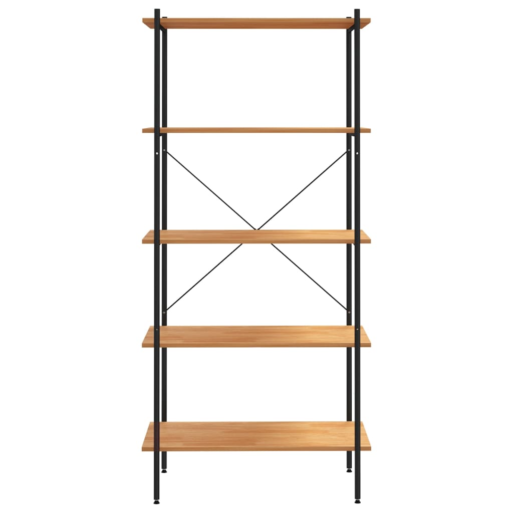 NNEVL 5 - Tier Shelving Unit Black and Oak 80x40x163 cm - UrbanNest Co