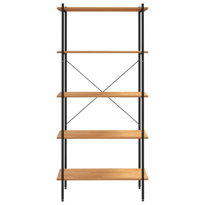 NNEVL 5 - Tier Shelving Unit Black and Oak 80x40x163 cm - UrbanNest Co