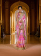 Designer Saree with Kundan & Cut Dana Work by Shreekama - UrbanNest Co