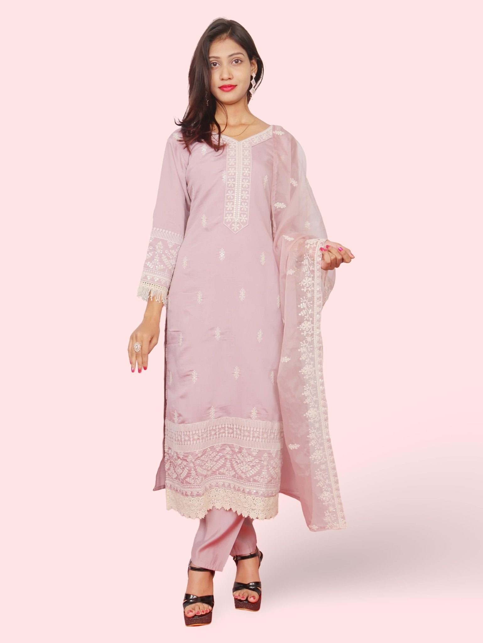 Women's Cotton - Silk Straight Suit with Dupatta - UrbanNest Co