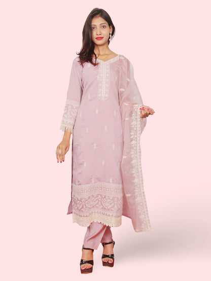 Women's Cotton - Silk Straight Suit with Dupatta - UrbanNest Co