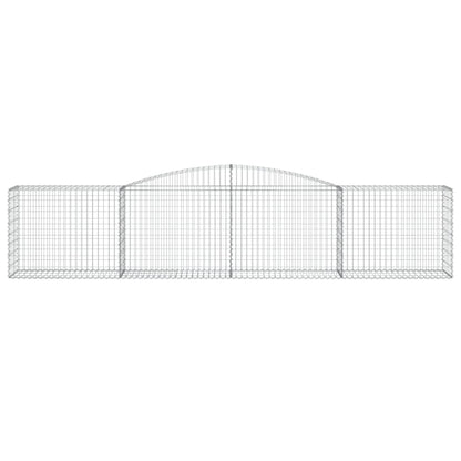 NNEVL Arched Gabion Baskets 5 pcs 400x50x80/100 cm Galvanised Iron - UrbanNest Co