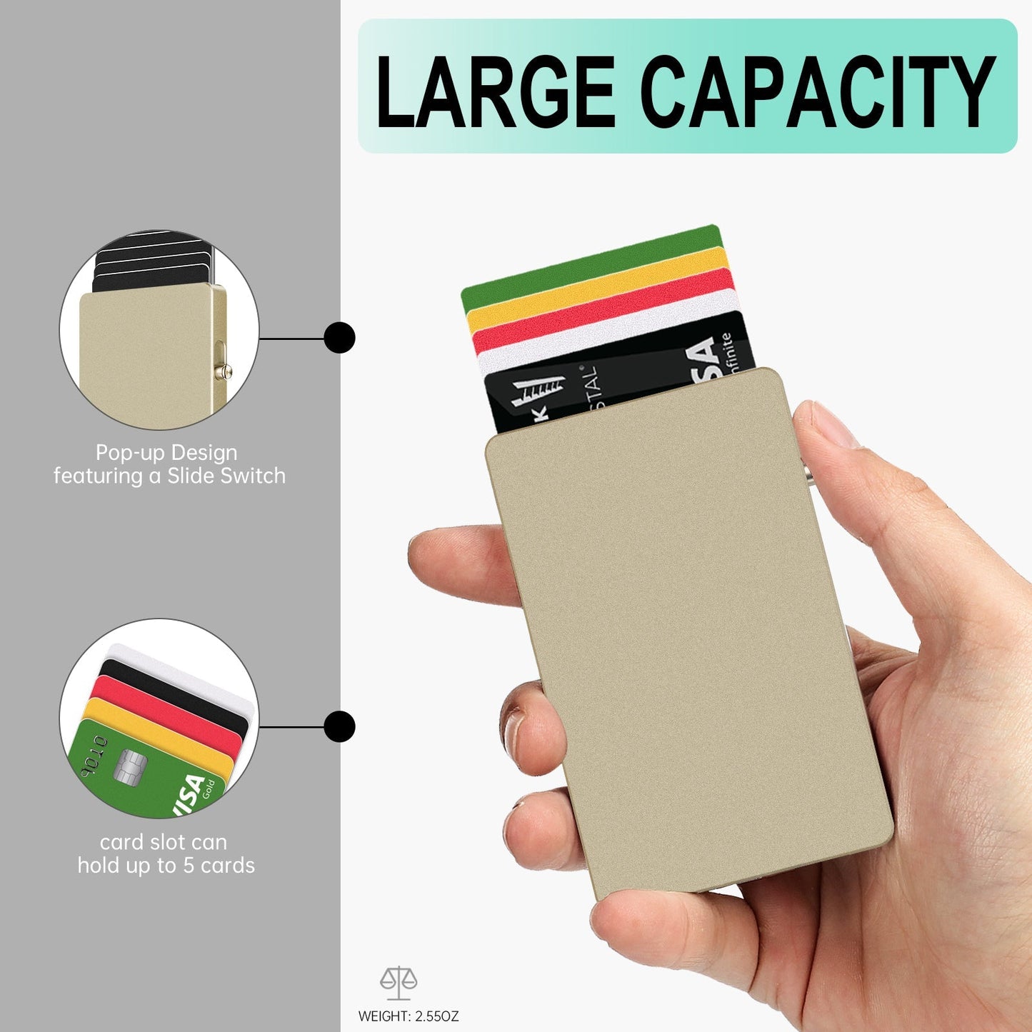 TOYFID All - Aluminum Pop Up Slide Rfid Slim Basic Card personalized wallet for men - UrbanNest Co