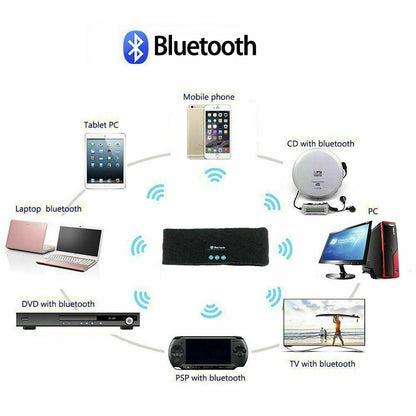 Wireless Bluetooth Headband Earphone Stereo Sport Headphone Headset Sleep New - UrbanNest Co