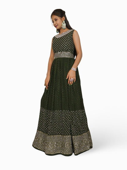 Gown with Stone & Kundan Work by Shreekama - UrbanNest Co