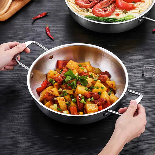 SOGA 20cm Premium Silver Seafood Dry Pot Stockpot Versatile and Durable Kitchen Essential - UrbanNest Co