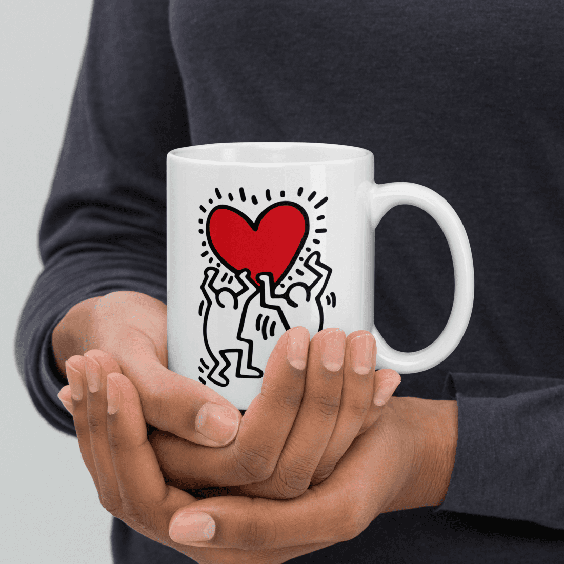 Men Holding Heart Icon, Street Art Mug - UrbanNest Co