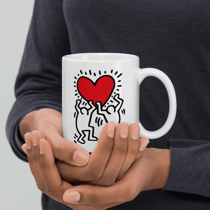 Men Holding Heart Icon, Street Art Mug - UrbanNest Co