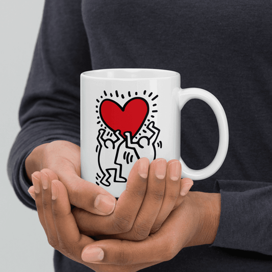 Men Holding Heart Icon, Street Art Mug - UrbanNest Co