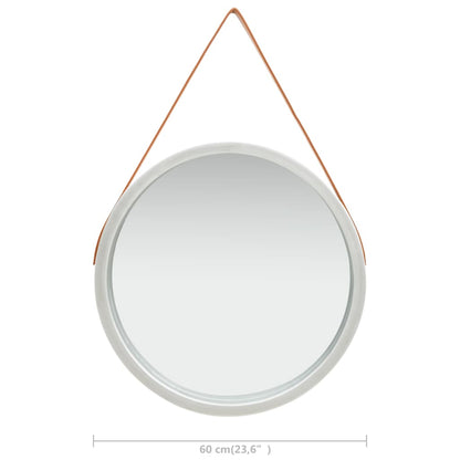 NNEVL Wall Mirror with Strap 60 cm Silver - UrbanNest Co