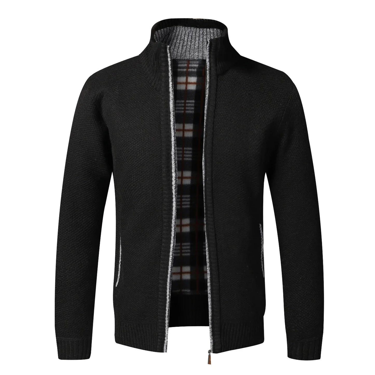 Men's Fleece Zip Cardigan Jacket Slim Fit Knit - UrbanNest Co