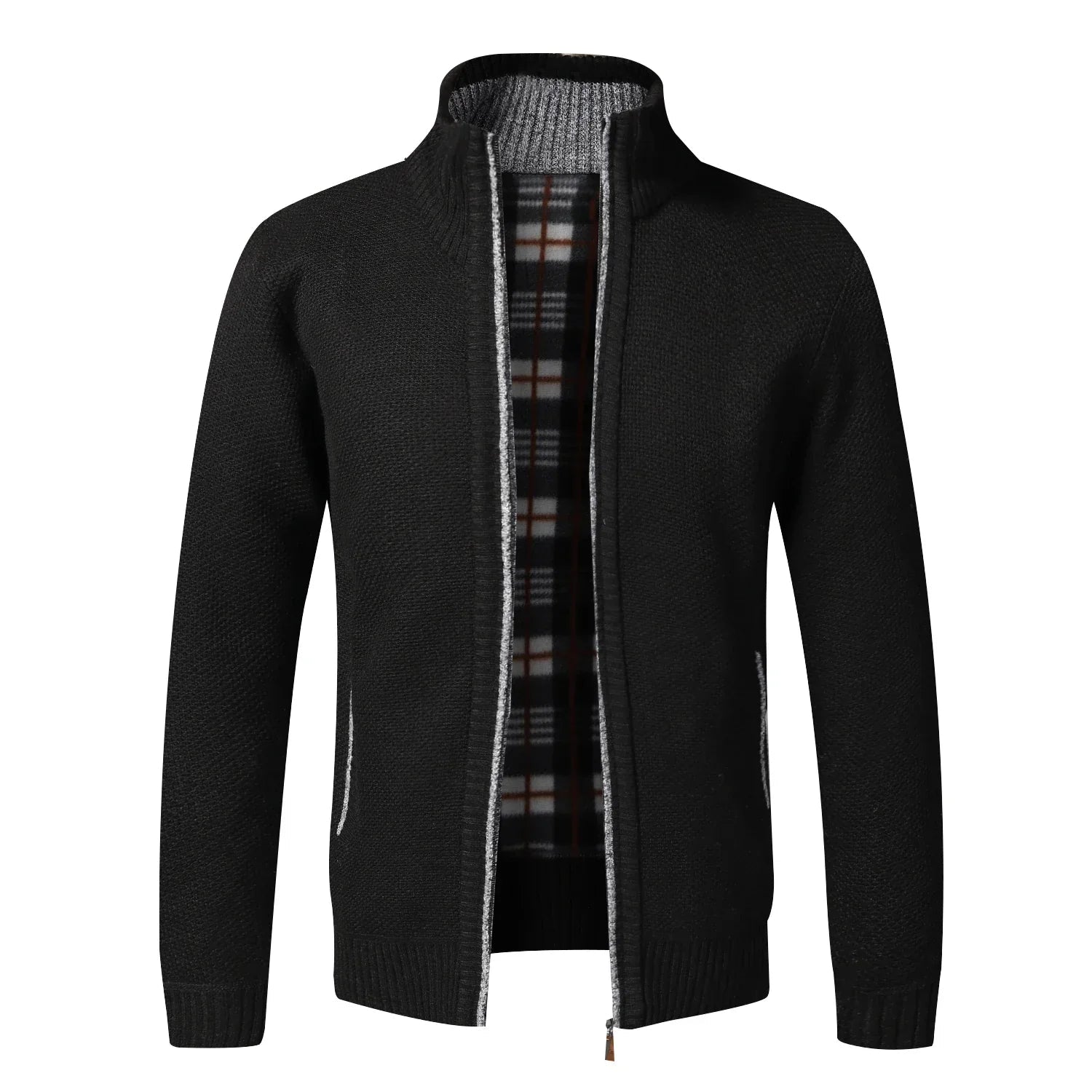 Men's Fleece Zip Cardigan Jacket Slim Fit Knit - UrbanNest Co