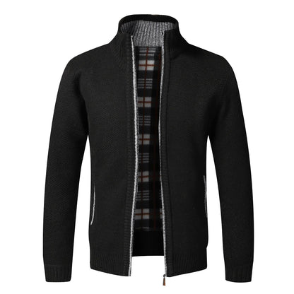 Men's Fleece Zip Cardigan Jacket Slim Fit Knit - UrbanNest Co