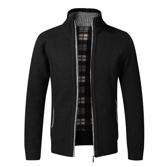 Men's Fleece Zip Cardigan Jacket Slim Fit Knit - UrbanNest Co
