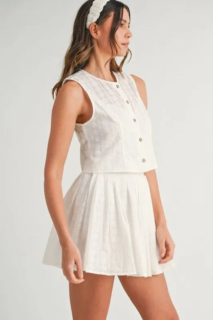 MABLE Eyelet Lace Top and Mini Skirt Set - UrbanNest Co