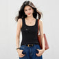 Fashionable Floral 3D Embellished U - Neck Sleeveless Crop Top for Women Slim Fit Design - UrbanNest Co