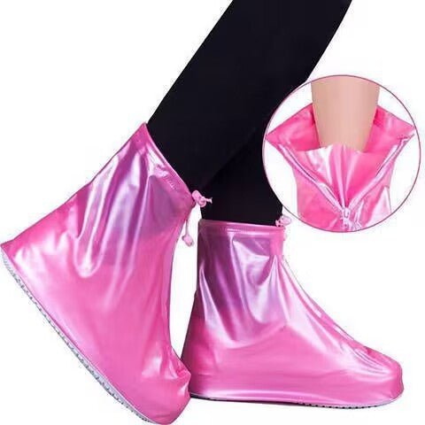 Waterproof Shoe Covers with Zipper, Thickened Rain Boot Covers, PVC Mid - Calf Shoe Covers for Travel - UrbanNest Co