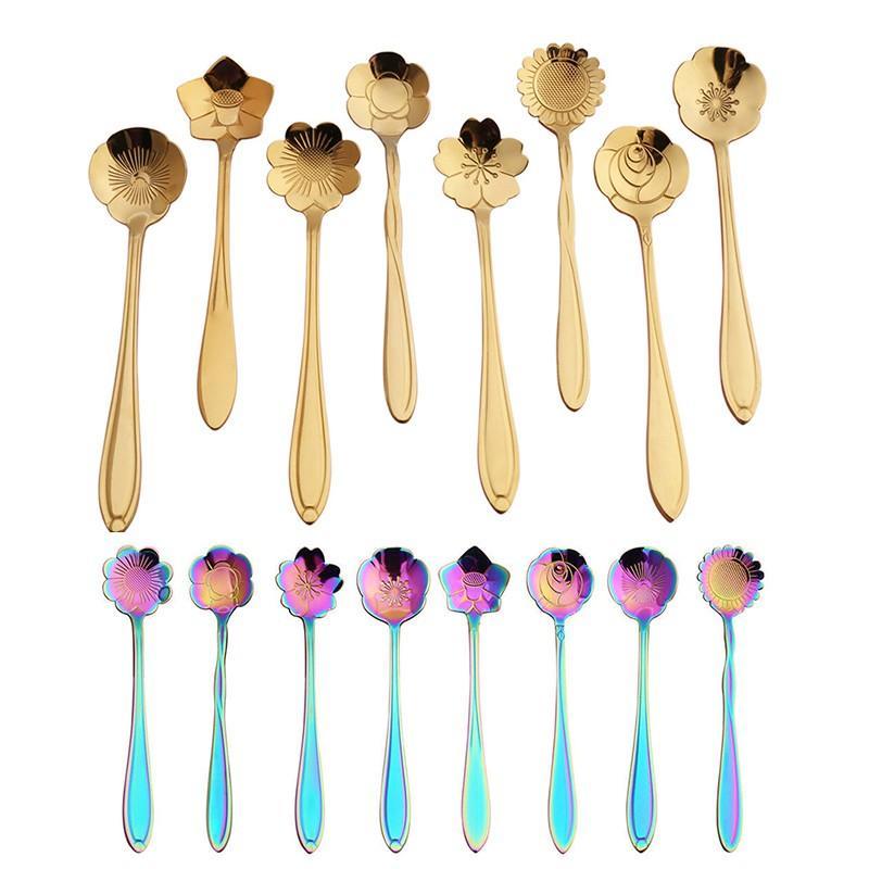 8X Spoon Long Handle Dessert Tea Coffee Mixing Spoon Stainless Steel Teaspoon - UrbanNest Co