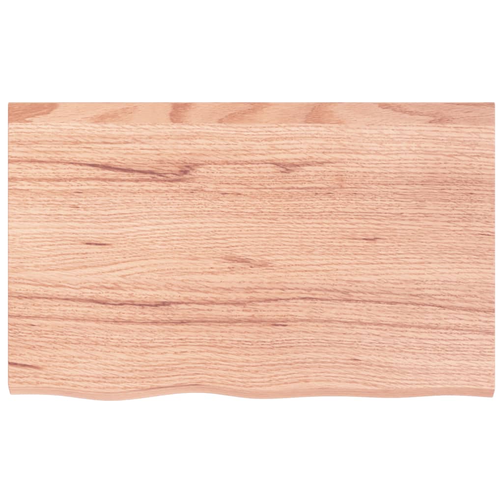 NNEVL Bathroom Countertop Light Brown 80x50x4 cm Treated Solid Wood - UrbanNest Co