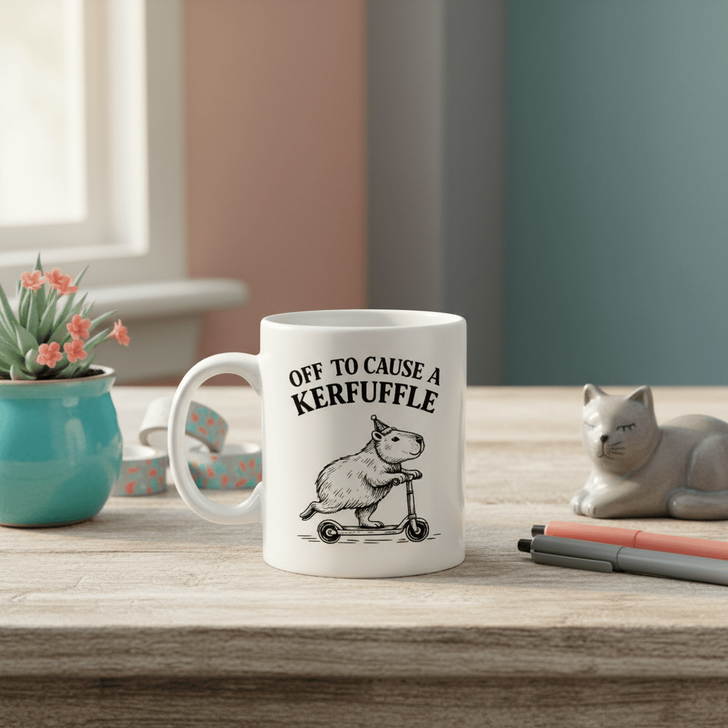 Off to Cause A Kerfuffle, Ceramic Coffee Mug - UrbanNest Co