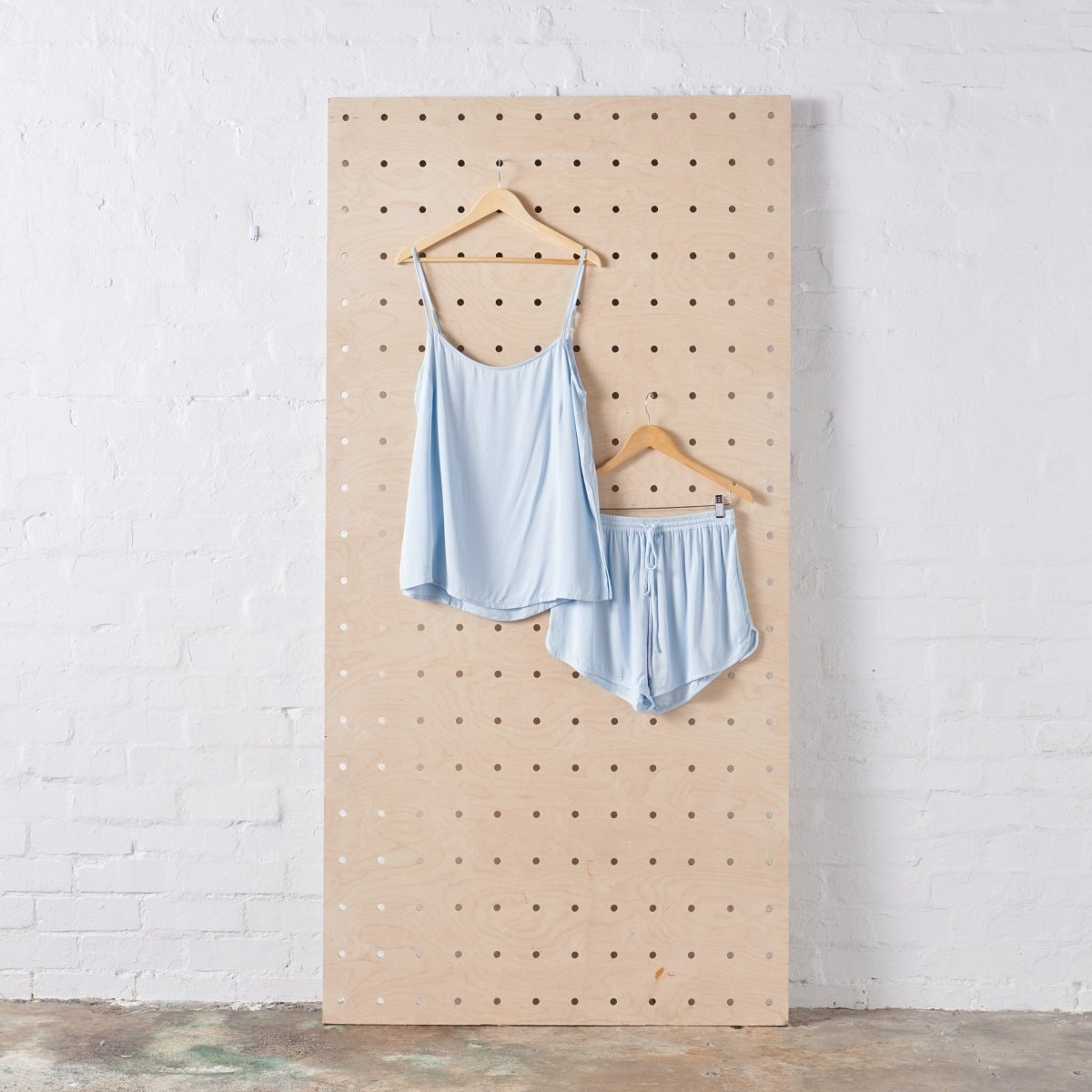 Bamboo Pyjama Set - Cami and Shorts in Baby Blue - UrbanNest Co