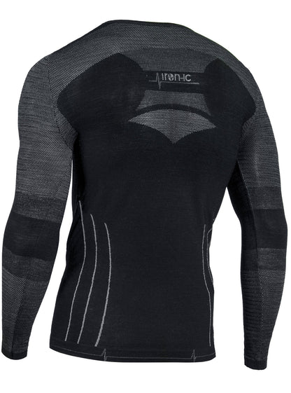 4081446 IRON IC Man's Wool Long - sleeve Active Sports Wear Black - UrbanNest Co