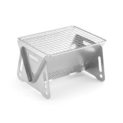 Portable Folding Barbecue Grill Heating Stoves Multifunction Camping BBQ Grill Rack Net Firewood Stove Stainless steel BBQ Grill - UrbanNest Co