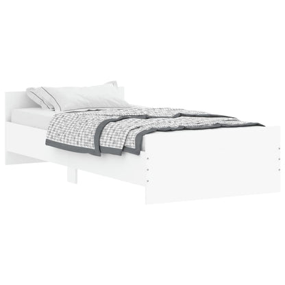 NNEVL Bed Frame White 92x187 cm Single Size Engineered Wood - UrbanNest Co
