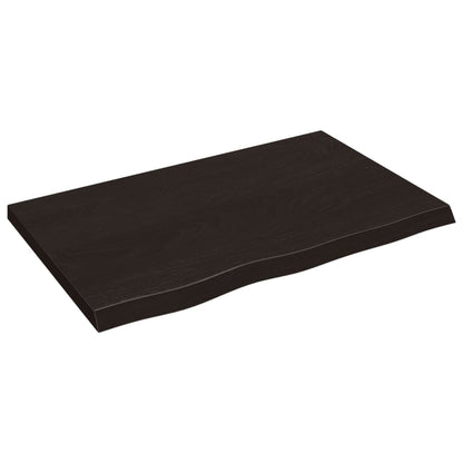 NNEVL Bathroom Countertop Dark Brown 80x50x4 cm Treated Solid Wood - UrbanNest Co