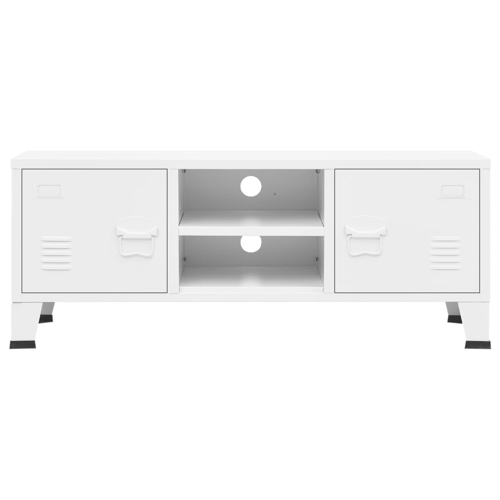 NNEVL Industrial TV Cabinet White 105x35x42 cm Metal - UrbanNest Co