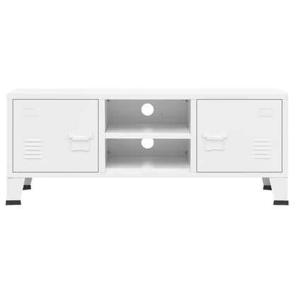 NNEVL Industrial TV Cabinet White 105x35x42 cm Metal - UrbanNest Co