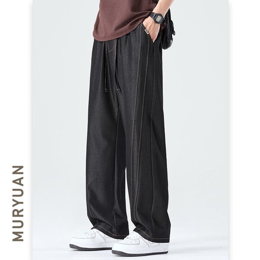 Street Style Deconstructed Stitched Denim Pants - UrbanNest Co
