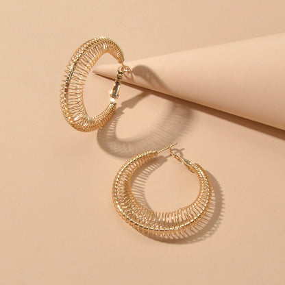 Statement Trendy Gold Silver Hollow Geometric Chunky Hoop Earrings Punk Jewelry - UrbanNest Co