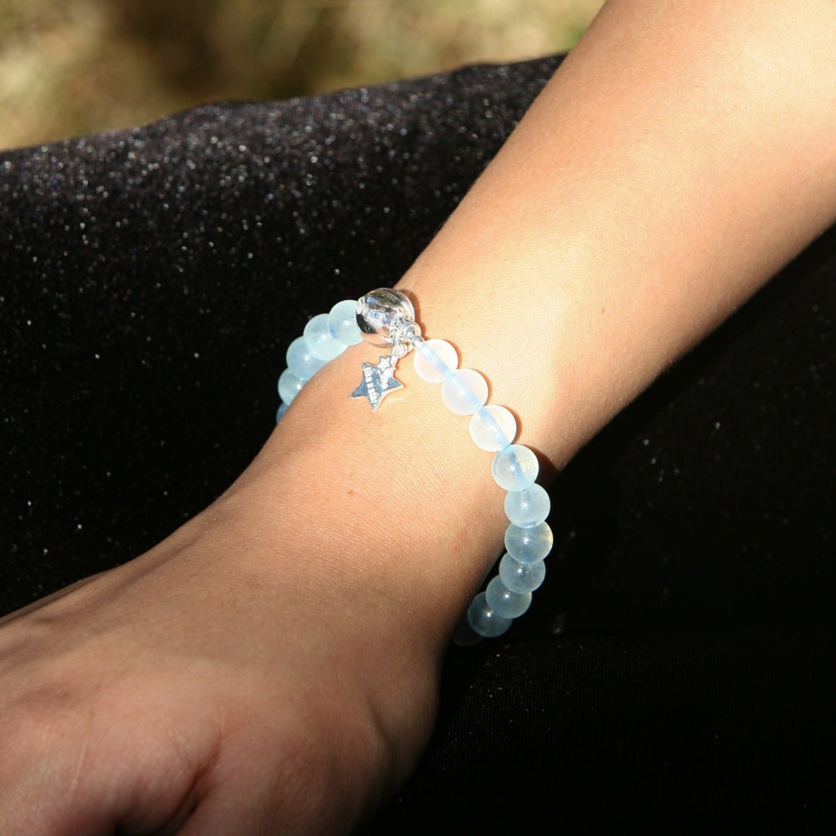 Sterling Silver Crystal Aroma Bracelet - Aquamarine | Energy & Healing | Diffuser Jewellery - UrbanNest Co