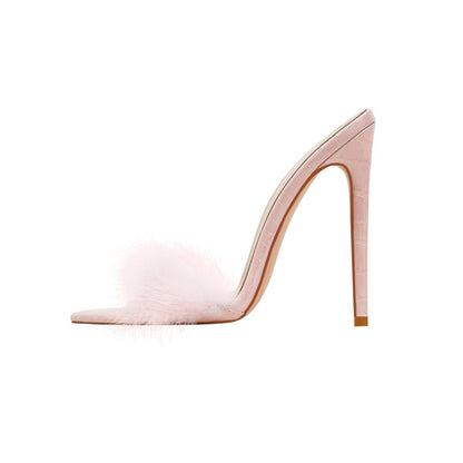 Lightweight Fluffy Pink Heels - UrbanNest Co